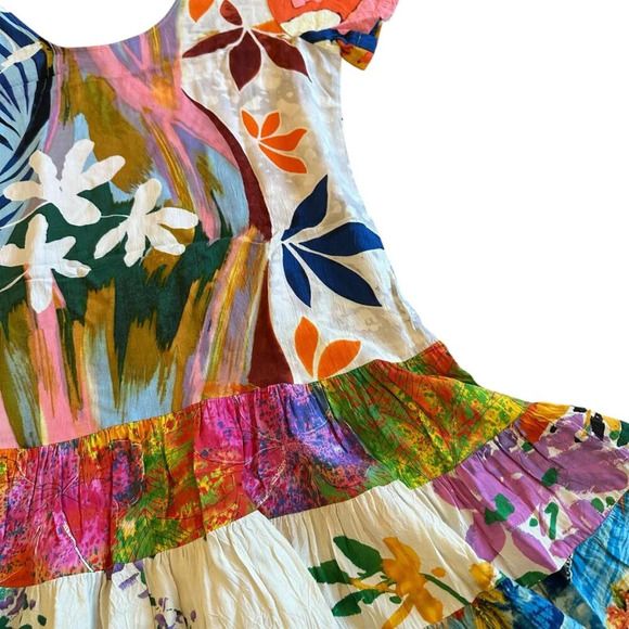 Jams World Tuileires W329-TUIL Floral Print Dress Ruffle Shift Size Medium Women - Picture 11 of 12